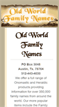 Mobile Screenshot of oldworldnames.com